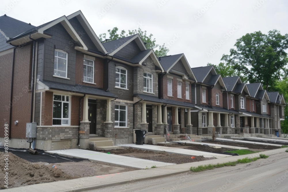 Town Homes. New Townhouses and Condominiums in a Residential Neighborhood Town Homes. New Townhouses and Condominiums in a Residential Neighborhood