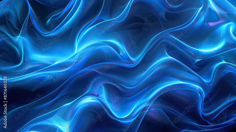 Blue neon soft waves design, perfect for creating a calm and elegant atmosphere in digital artwork Blue neon soft waves design, perfect for creating a calm and elegant atmosphere in digital artwork