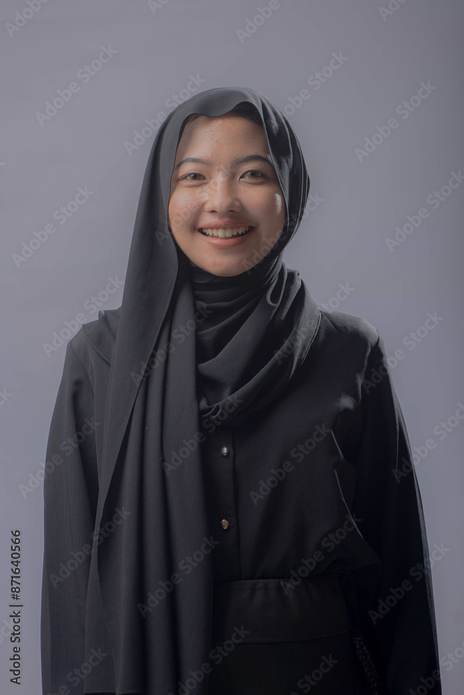 Asian Hijab Woman Wearing Black Dress Asian Hijab Woman Wearing Black Dress