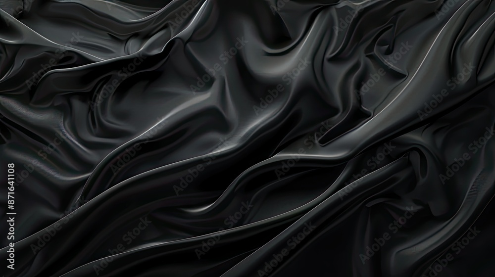 Close-up of abstract smooth black background texture, perfect for minimalist designs