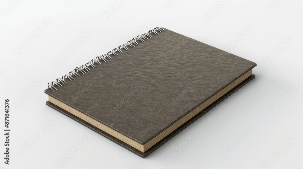 Closed spiral notepad, blank mockup isolated on a white background Closed spiral notepad, blank mockup isolated on a white background