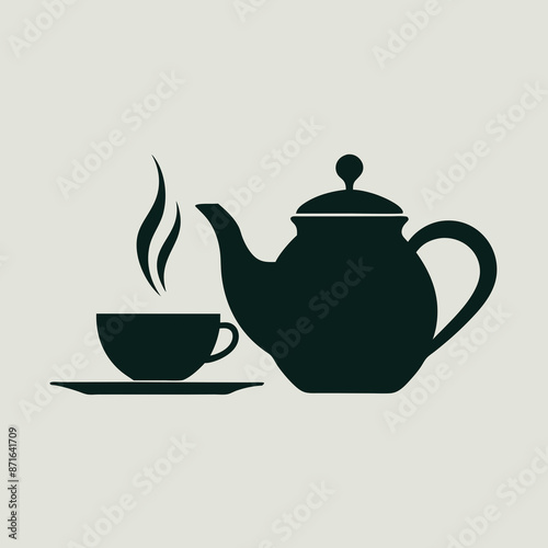 
     Tea house logo vector illustration.
