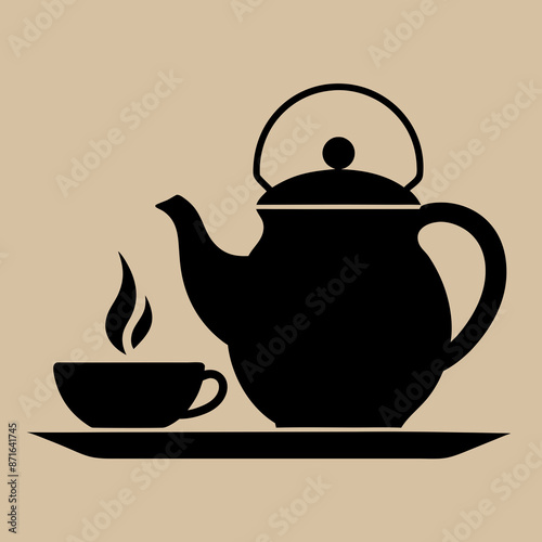 
     Tea house logo vector illustration.
