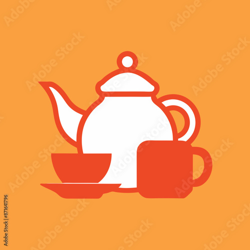 
     Tea house logo vector illustration.

