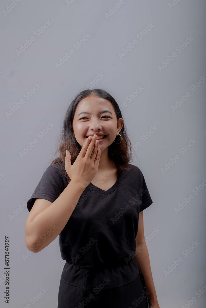 Beauty Asian Woman Portrait with Curly Long Hair Beauty Asian Woman Portrait with Curly Long Hair