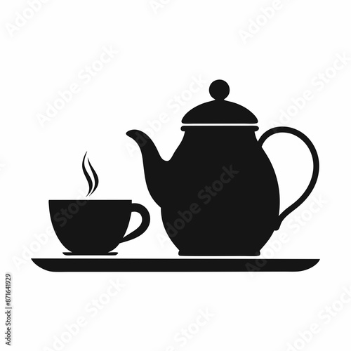 
     Tea house logo vector illustration.
