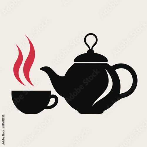 
     Tea house logo vector illustration.
