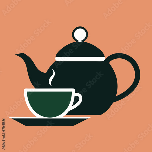 
     Tea house logo vector illustration.
