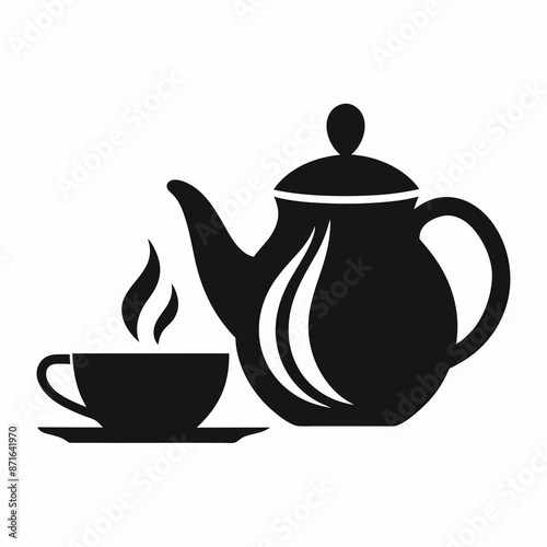 
     Tea house logo vector illustration.
