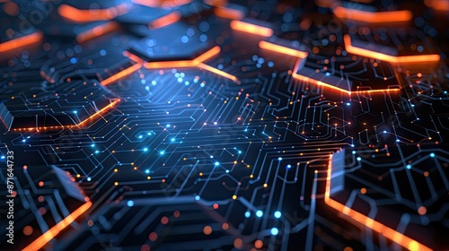 Wallpaper Mural Hexagon pattern network technology abstract design, illustrating digital connectivity and networks Torontodigital.ca