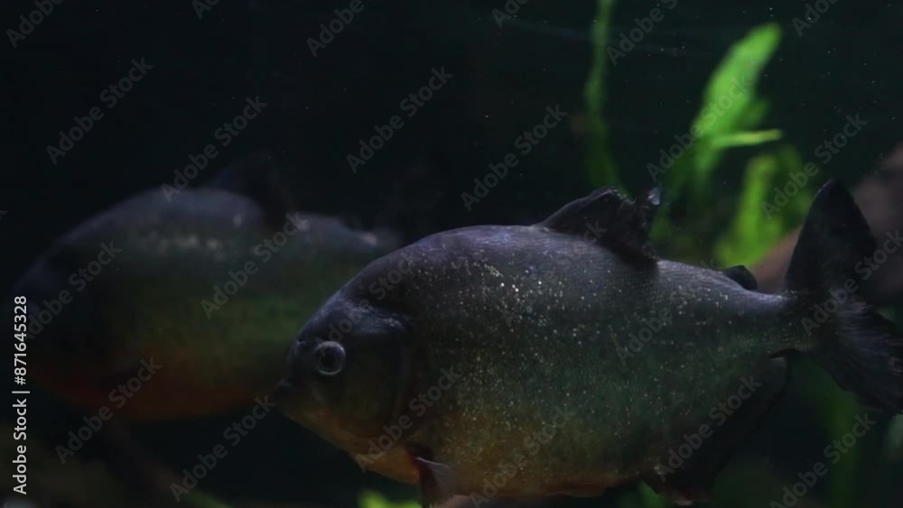4K video recording
Pomfret fish, (Parastromateus niger) with dark body color, swimming at the bottom of an aquarium tank on a dark background. 4K video recording
Pomfret fish, (Parastromateus niger) with dark body color, swimming at the bottom of an aquarium tank on a dark background.