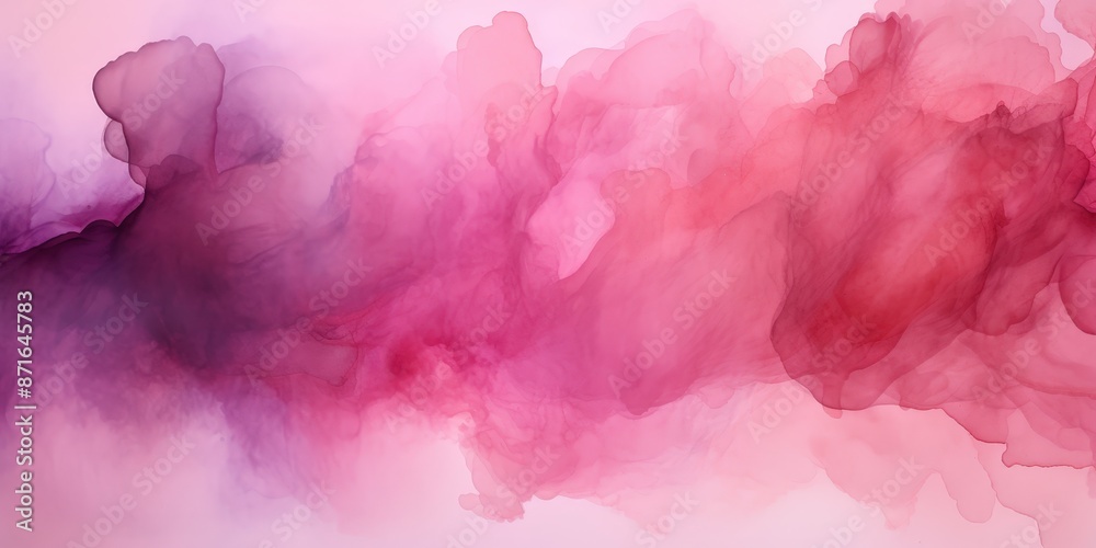 Fototapeta premium Abstract Watercolor Painting with Pink and Purple Hues