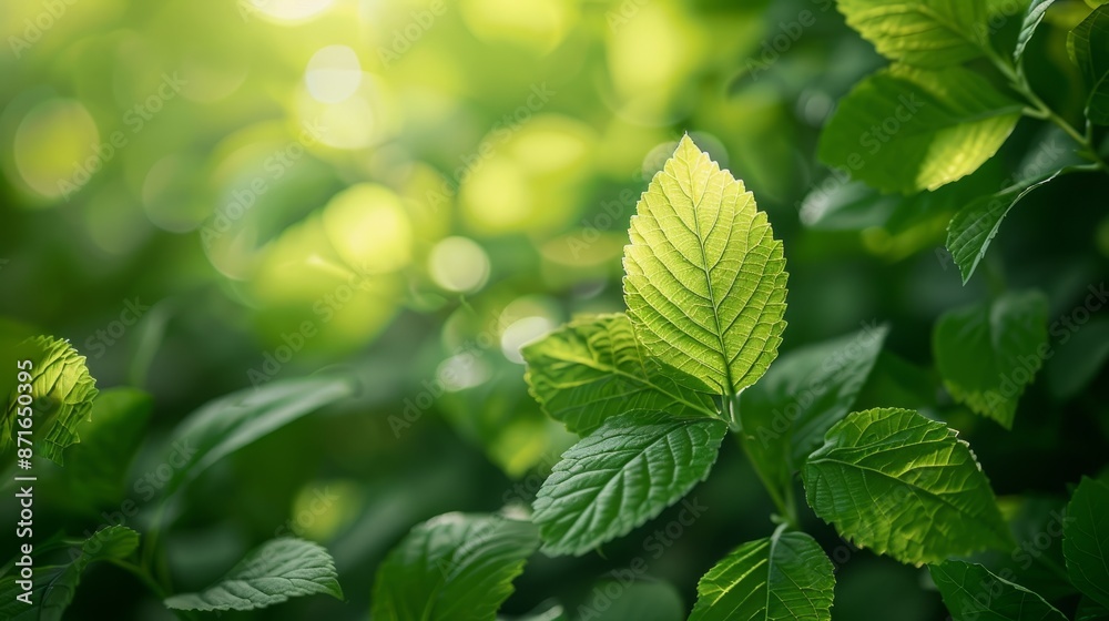 Close-up of lush green leaves in a park Close-up of lush green leaves in a park