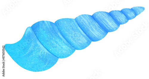 Blue auger shell png sticker illustration, transparent background photo