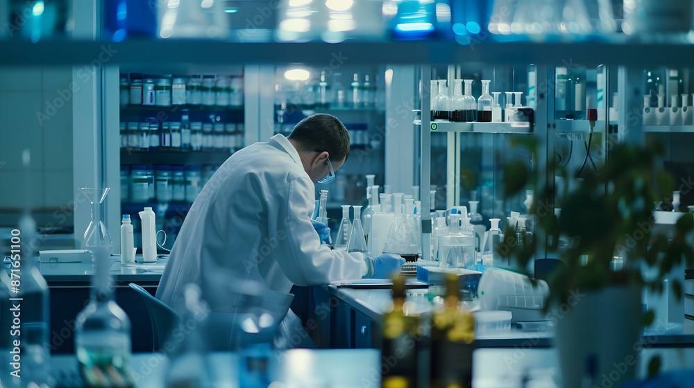 Fototapeta premium A biotechnology lab working on genetic engineering.