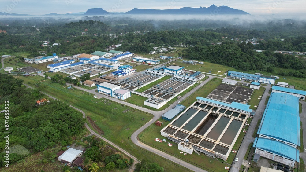 Batu Kitang, Malaysia - July 3 2024: The Water Treatment Plant