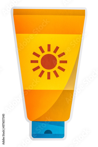 Tableau sur toile Sunscreen lotion tube icon design sticker