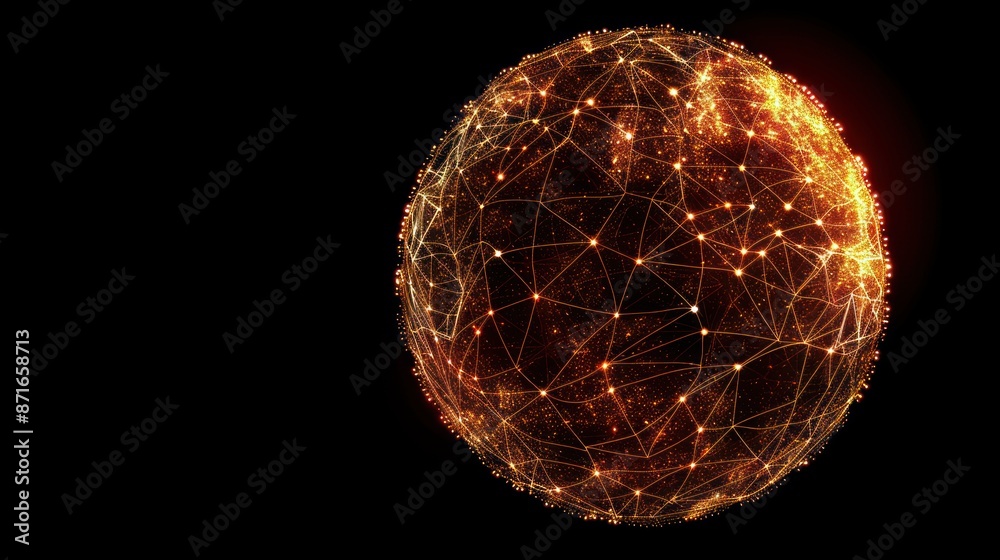 Glowing Network Globe Glowing Network Globe