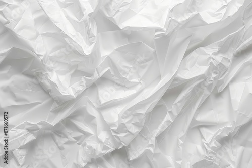 An empty white poster texture with crumpled and creased paper