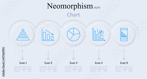 Chart set icon. Pyramid, bar chart, pie, line chart, mobile chart, data visualization, statistics, financial analysis, infographic