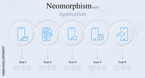 Application set icon. Taking photo, star rating, notification, menu button, puzzle piece, mobile app, alerts, favorites, updates, settings, digital, software, user interface, technology