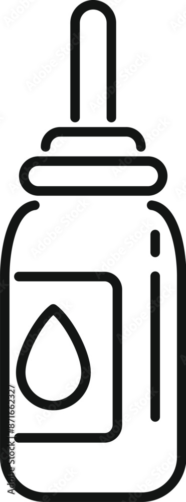 Fototapeta premium Nasal spray bottle icon in thin line style, representing nasal medical treatment for colds and allergies