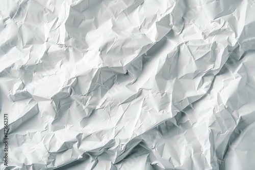 Background texture of crumpled and creased white paper