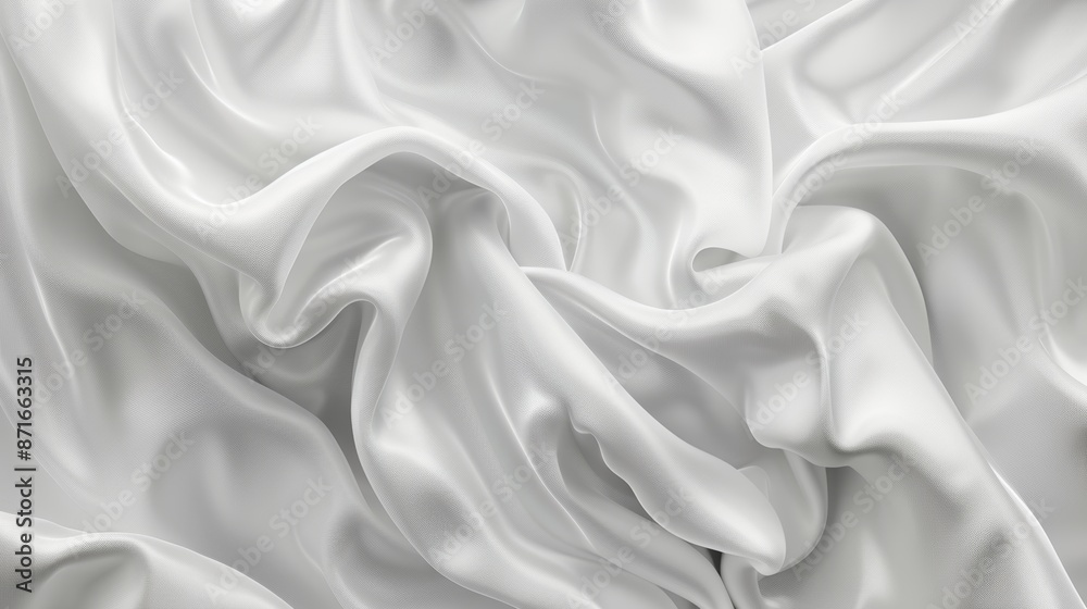 Nacre 3 showcases folds of white silk in full-screen, like waves on a liquid surface. Simple and soft background with smooth folds. Nacre 3 showcases folds of white silk in full-screen, like waves on a liquid surface. Simple and soft background with smooth folds.