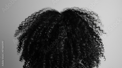 Close-up of Black Curly Hair photo