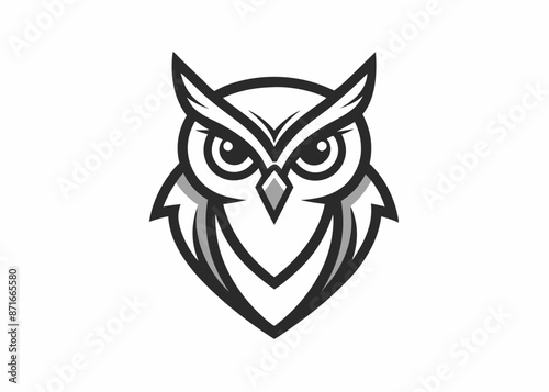 Minimalist Owl Outline Logo Design: Simple, Elegant, Clean Lines, Expressive, Symmetrical, Monochromatic Owl Icon, Modern Branding