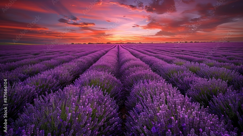 Obraz premium Lavender Field at Sunset