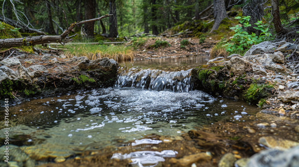 Clean source of water in the forest Clean source of water in the forest