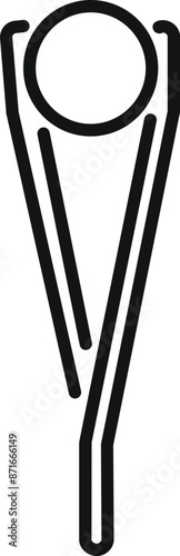 Cricket bails icon in outline style depicting the moment a ball strikes, breaking the wicket and signaling an out
