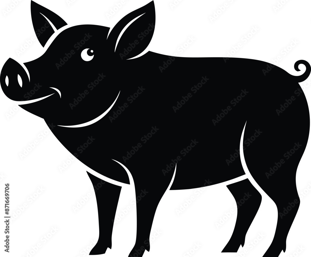 Pig silhouette vector illustration Pig silhouette vector illustration