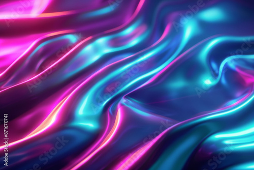 Abstract Swirls of Iridescent Pink and Blue