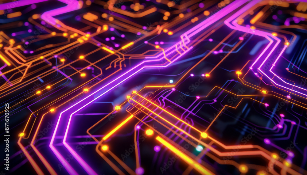 Abstract Neon Circuitry Pattern Abstract Neon Circuitry Pattern