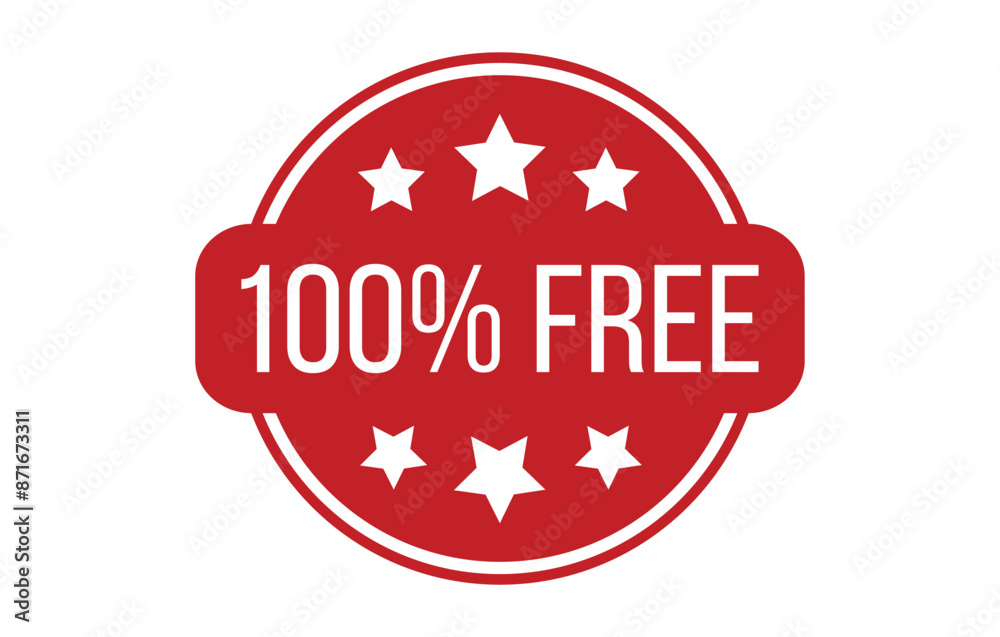 100% Free Rubber Stamp Seal Vector illustration isolated on white background 100% Free Rubber Stamp Seal Vector illustration isolated on white background