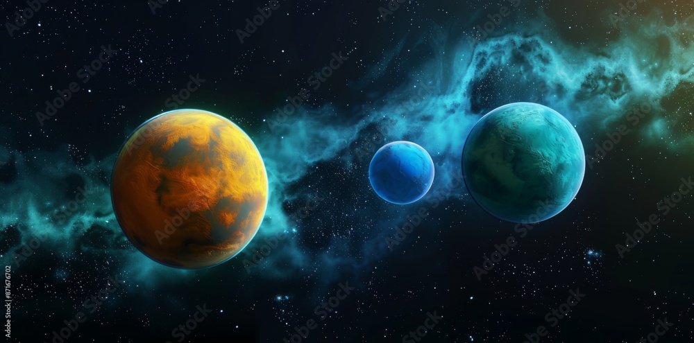 This 360 degree space background features exoplanets, nebulae, and stars, with an equirectangular projection and an environment map. It was created using HDRI spherical panorama. This 360 degree space background features exoplanets, nebulae, and stars, with an equirectangular projection and an environment map. It was created using HDRI spherical panorama.