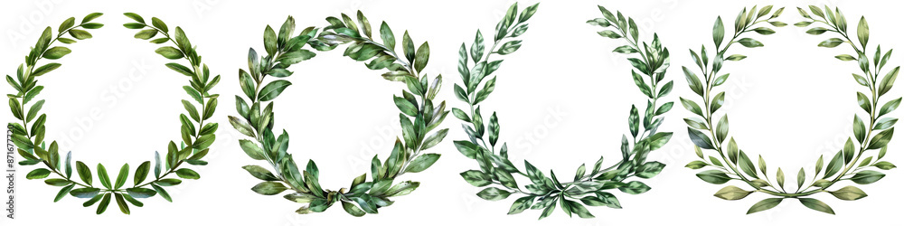 Collection of laurels wreath isolated on transparent or white background Collection of laurels wreath isolated on transparent or white background