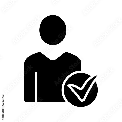 Fotografi User verification line icon