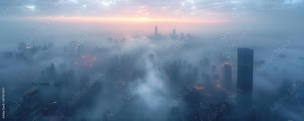 A city skyline blurred by smog from fossil fuel combustion, emphasizing air pollution, Realism, Muted Colors, High Detail A city skyline blurred by smog from fossil fuel combustion, emphasizing air pollution, Realism, Muted Colors, High Detail