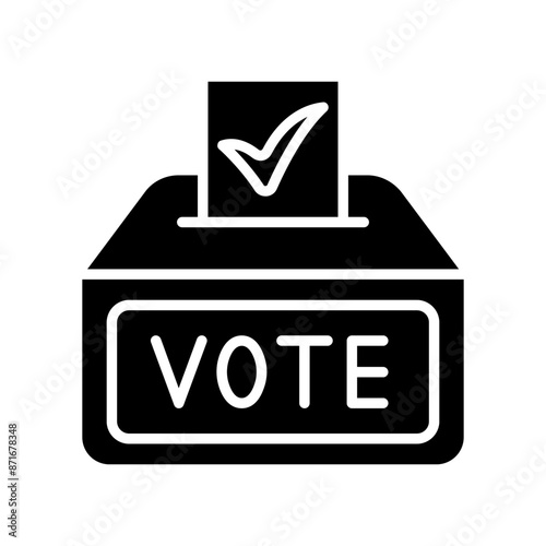 Vote confirmation line icon. Ballot, checkmark, vote, approval, election, verification, confirmation, polling, participation, democracy, voter, ballot box, secure vote, voting process, election day