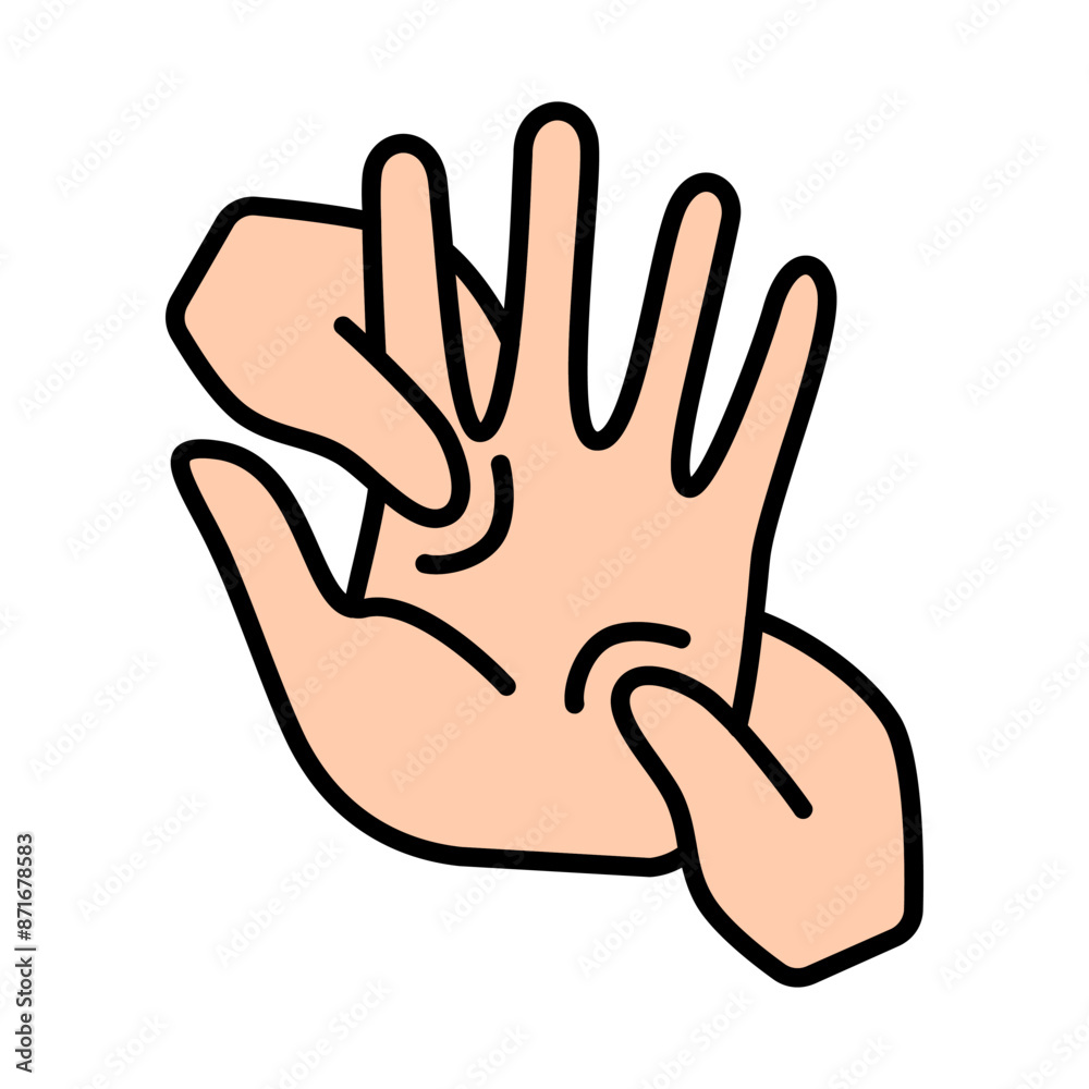 Obraz premium Hand massage line icon. Therapy, relaxation, health, wellness, reflexology, acupressure, stress relief, healing, bodywork, pain relief, care, holistic, touch, massage, therapeutic, soothing, self-care