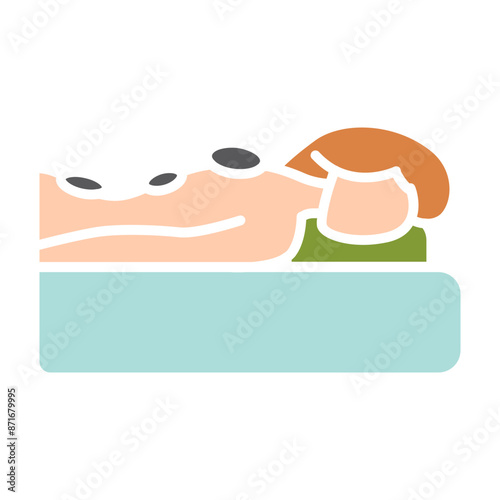 Hot stone massage line icon. Spa, relaxation, therapy, wellness, stones, body, therapeutic, treatment, back, heat, muscle, balance, healing, calm, stress relief, massage table, professional