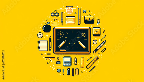 illustration of a background back to school