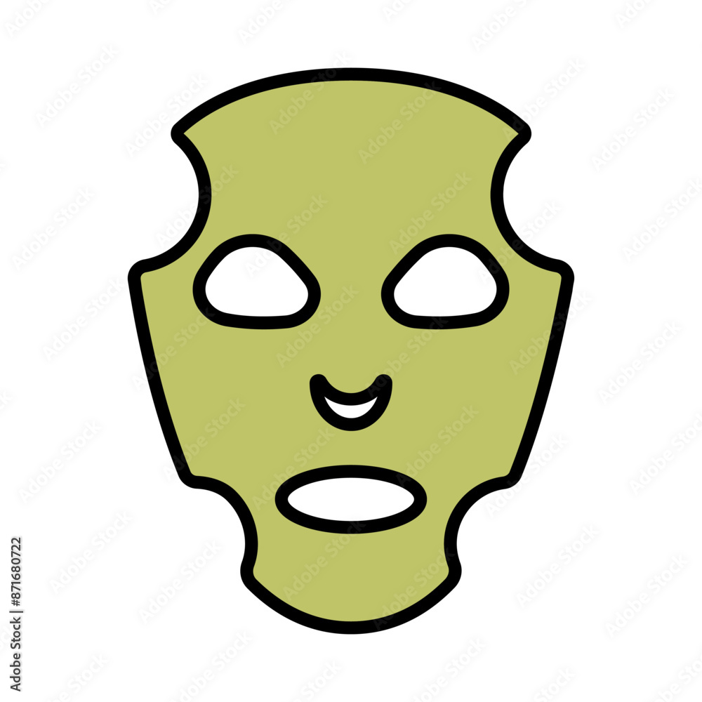 Spa mask line icon. Skincare, beauty, relaxation, wellness, facial treatment, selfcare, hydration, rejuvenation, anti-aging, cleansing, therapy, spa treatment, health, glow, pampering, calm, treatment