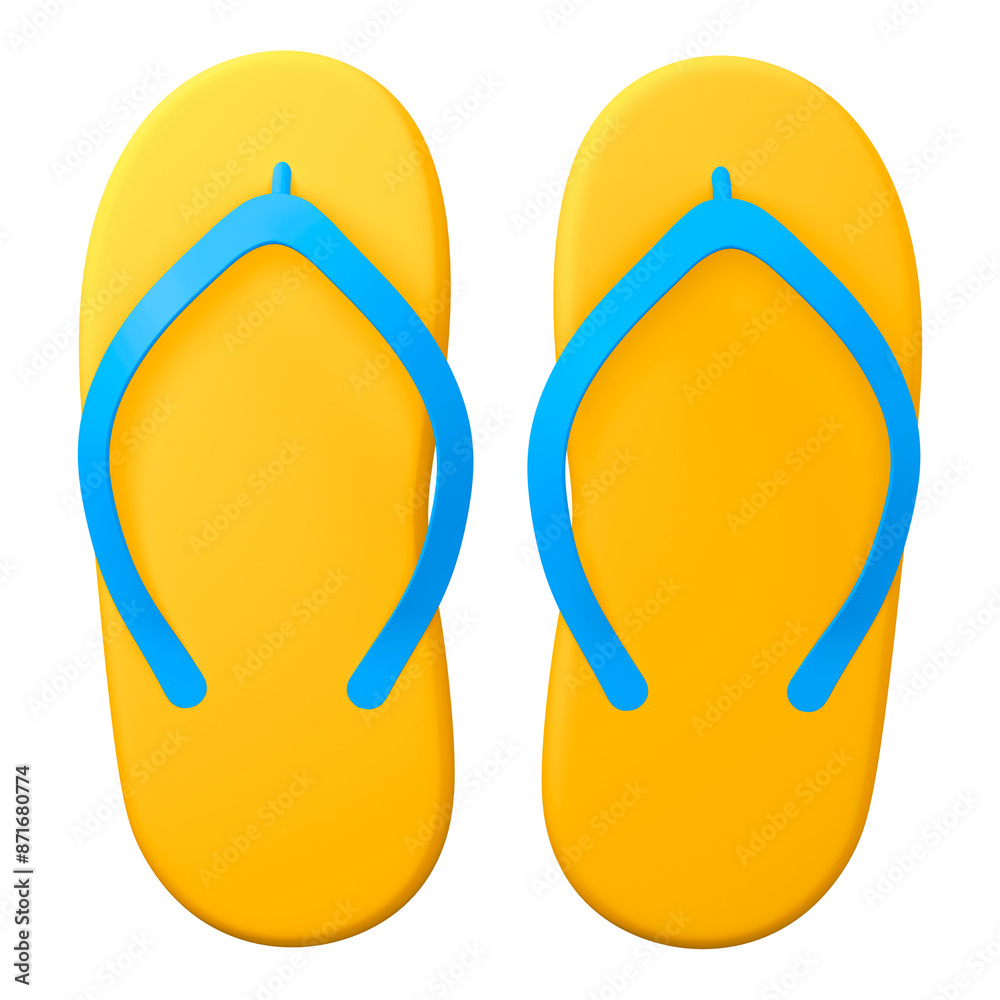 Flip flop png sticker, shoes 3D cartoon transparent background Flip flop png sticker, shoes 3D cartoon transparent background