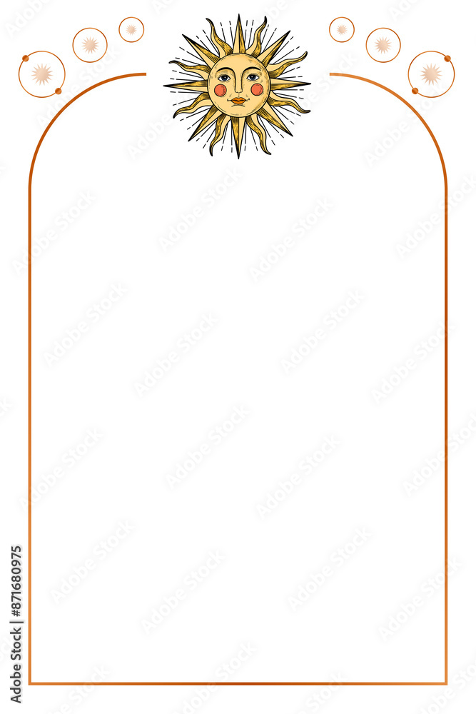 Obraz premium Sun with a face frame design element