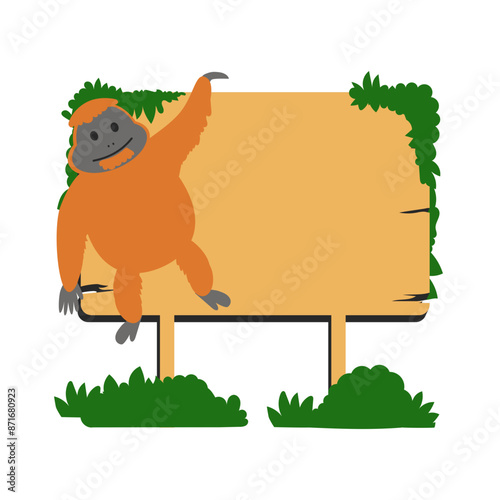 Orangutan Animal Wooden Plank