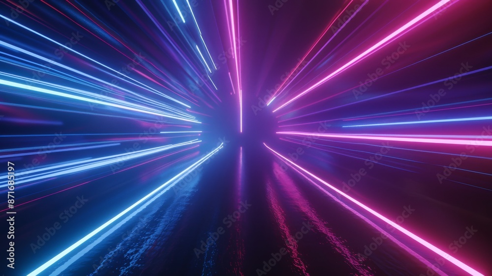 A futuristic background with bluish pink neon glow laser beam rays moving quickly against a background of high speed internet, cyberpunk, technology, a futuristic abstract background made from A futuristic background with bluish pink neon glow laser beam rays moving quickly against a background of high speed internet, cyberpunk, technology, a futuristic abstract background made from